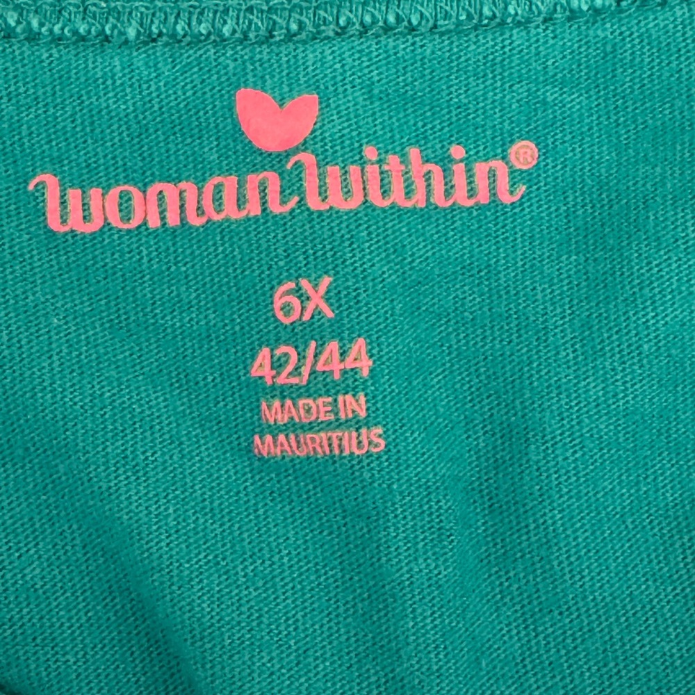 Woman Within Dark Blue-Green T Shirt Size 6X (42/44) - Picture 4 of 6